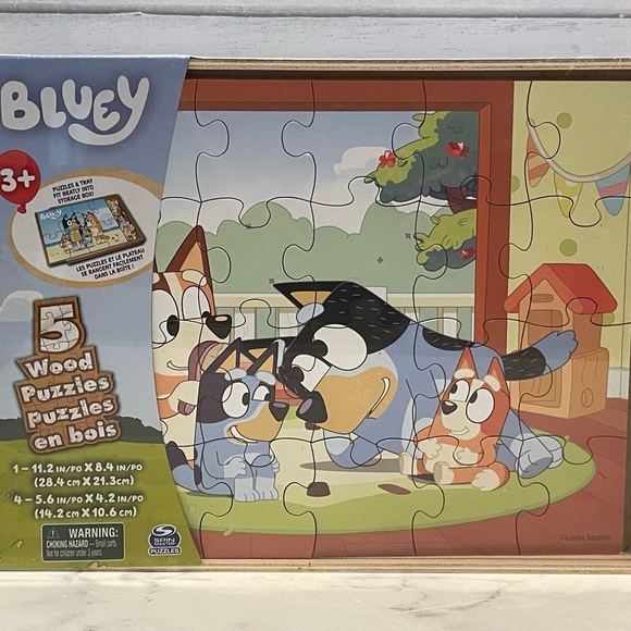 Disney Toys Bluey 5 Wooden Puzzles Set Poshmark
